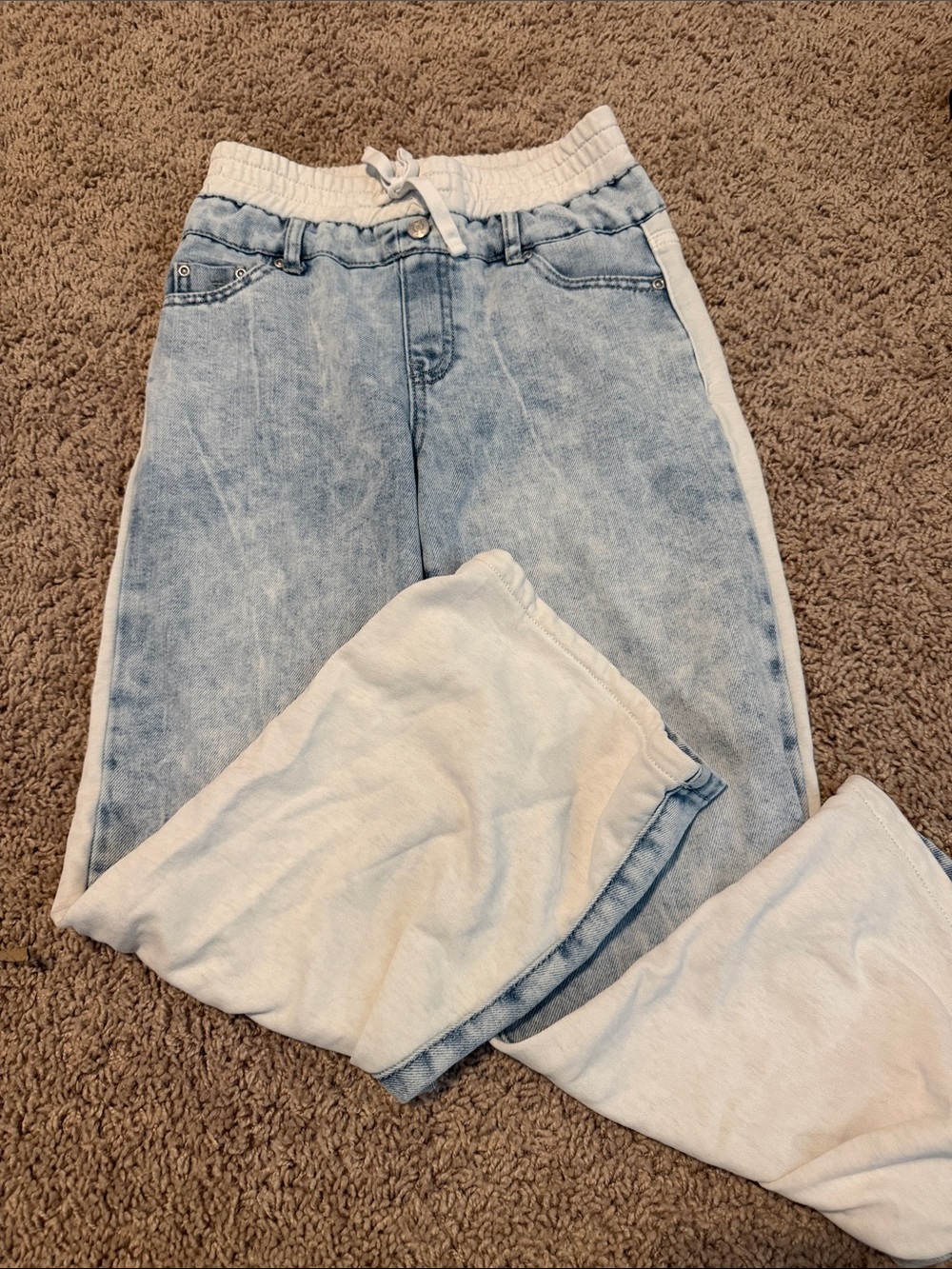 Tractr Light Blue Kids Denim Jogger Jeans with White Waistband